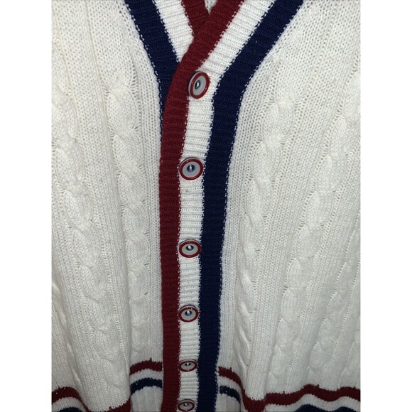 Pebble Beach Of California Vintage Womens Cardigan Sweater red, white, and blue - Picture 3 of 10